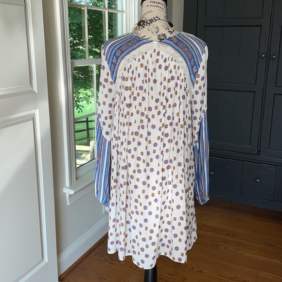 Free People Long Sleeve Lace Up Boho Dress - Picture 8 of 12